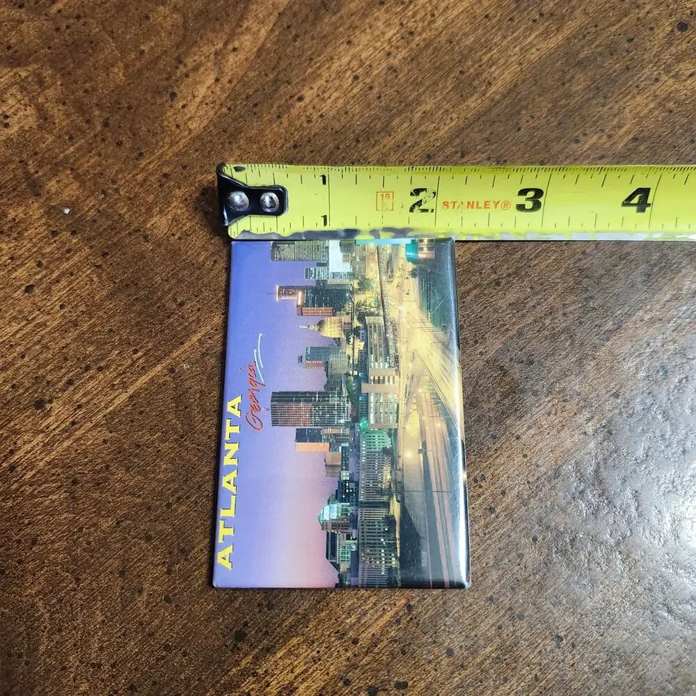 Atlanta Georgia Skyline Fridge Magnet Souvenir Travel Keepsake Postcard Factory